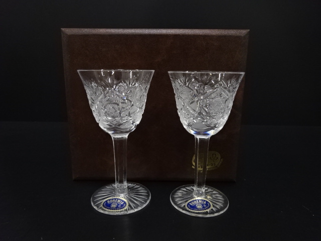 BOHEMIA　ボヘミア　ワイングラス　ペア　洋食器